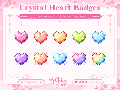 Crystal Heart Sub Badges