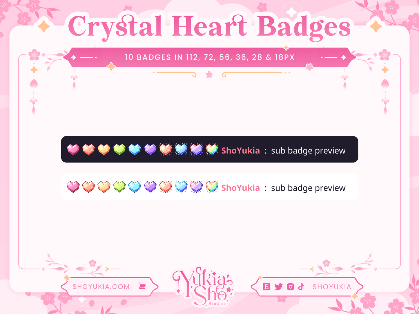 Crystal Heart Sub Badges