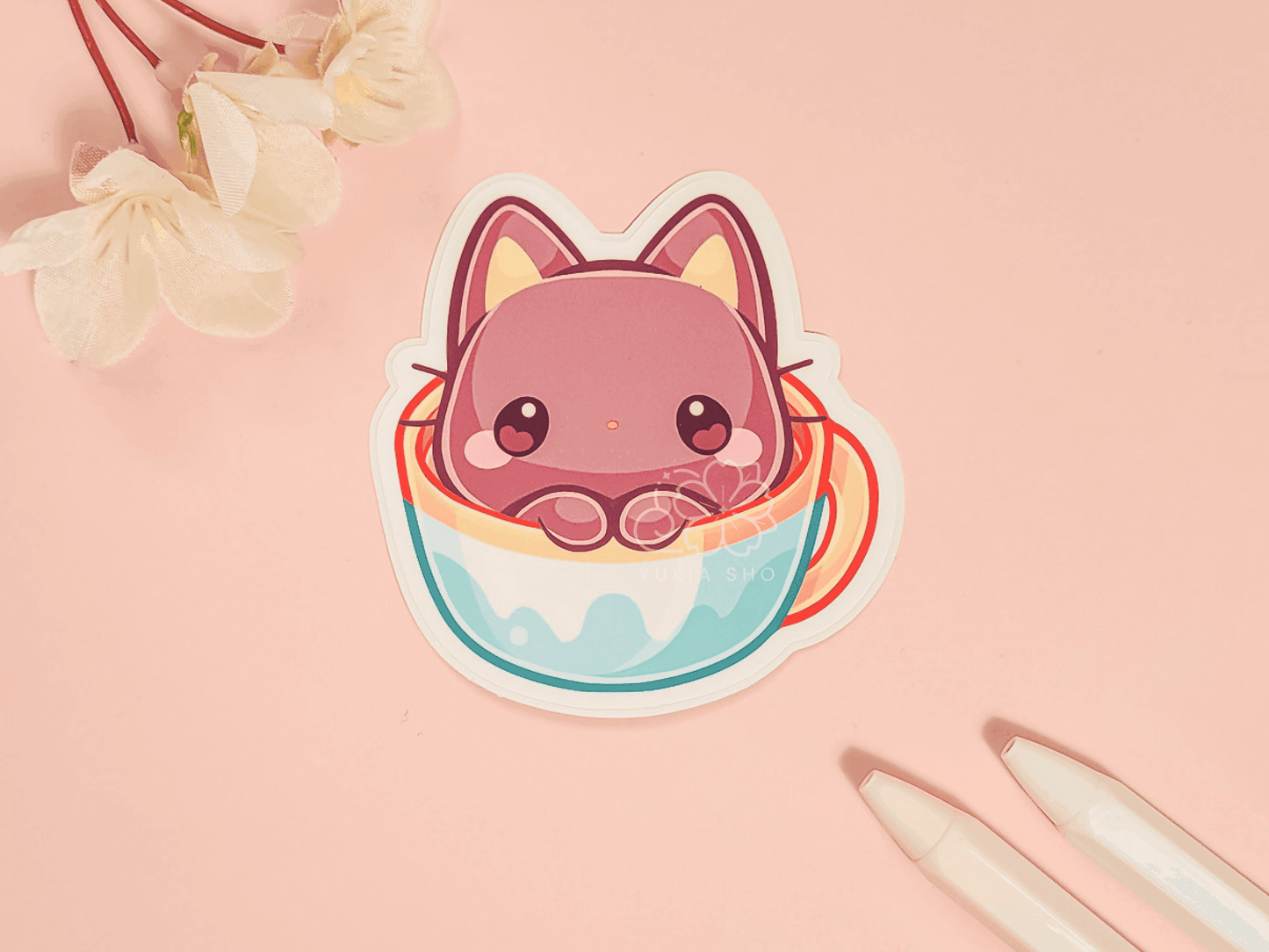 Kawaii Teacup Choco 3" Vinyl Sticker - Yukia Sho Studios Ltd.