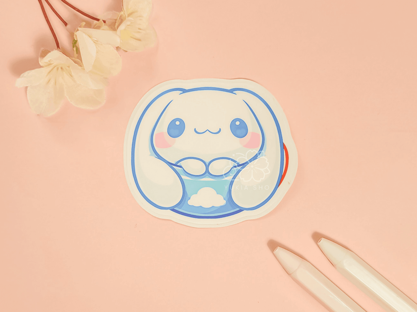 Kawaii Teacup Cinna Roll 3" Vinyl Sticker - Yukia Sho Studios Ltd.