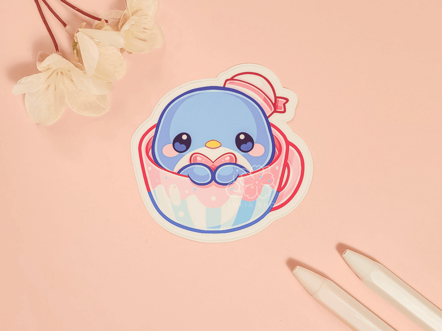 Kawaii Teacup Sam 3" Vinyl Sticker - Yukia Sho Studios Ltd.