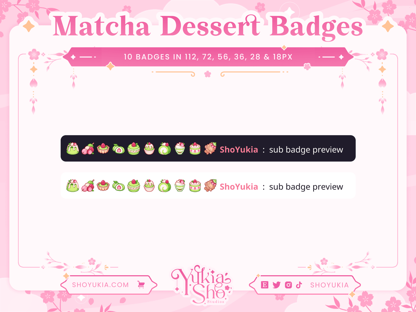 Matcha Japanese Desserts Sub Badges