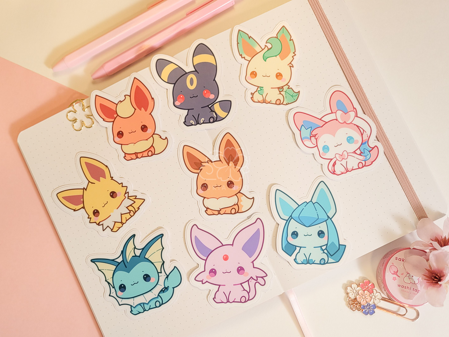 PKMN Eeveelutions Vinyl Stickers
