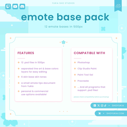 12 DIY Emote Base Template Pack (Set 1)