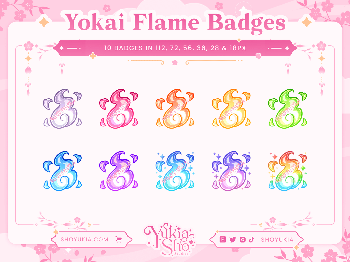 Yokai Flame Sub Badges