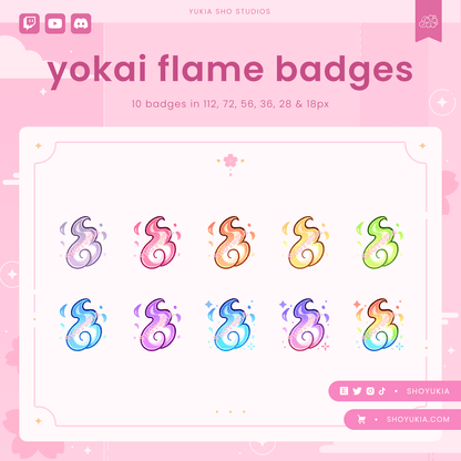 Badges Yokai Flame Sub pour Twitch/YouTube/Discord