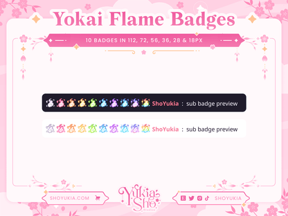 Yokai Flame Sub Badges