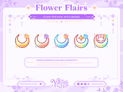 Insignia de Twitch de flores Flair