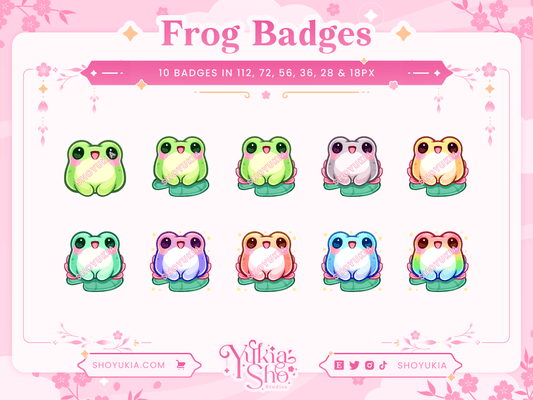 Kawaii Frog Sub Badges