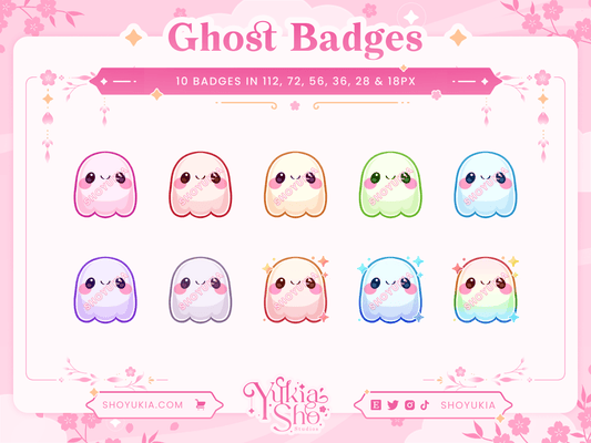 Halloween Kawaii Ghost Sub Badges