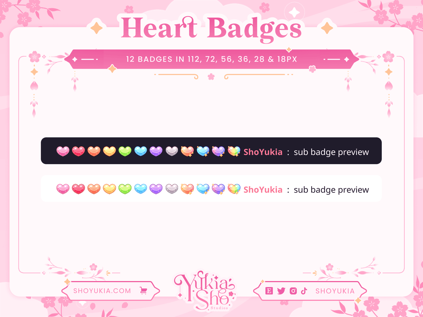 Insignias de Heart Sub para Twitch/YouTube/Discord