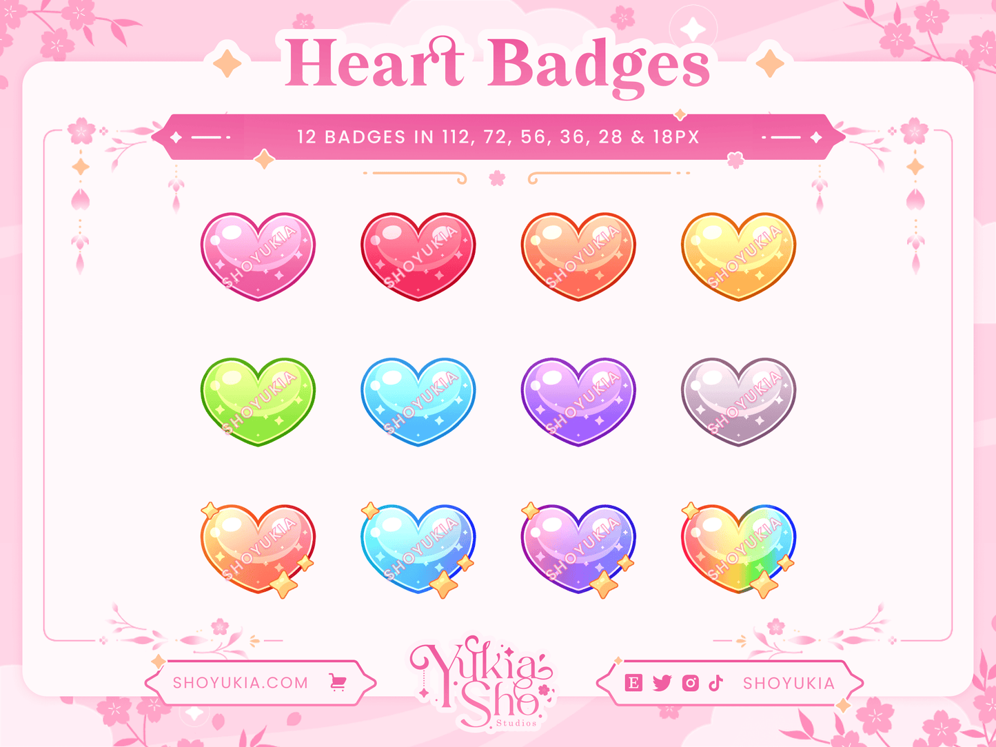 Insignias de Heart Sub para Twitch/YouTube/Discord