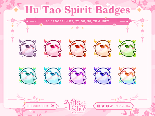 Genshin Impact Hu Tao Blazing Spirit Sub Badges pour Twitch/YouTube/Discord