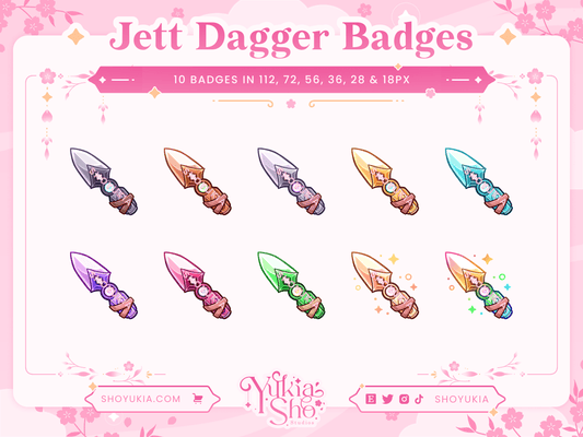 Valorant Jett Dagger Sub Badges pour Twitch/YouTube/Discord