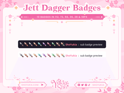 Valorant Jett Dagger Sub Badges pour Twitch/YouTube/Discord