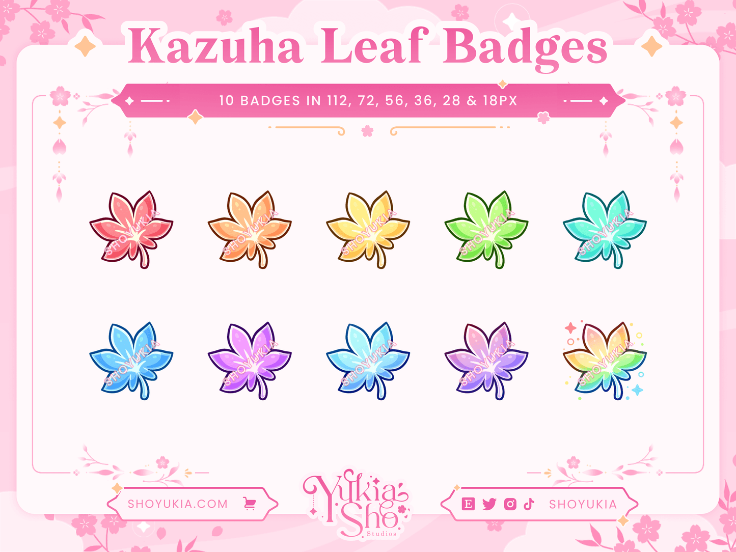 Genshin Impact Kazuha Leaf Sub Badges & Flair para Twitch/ YouTube