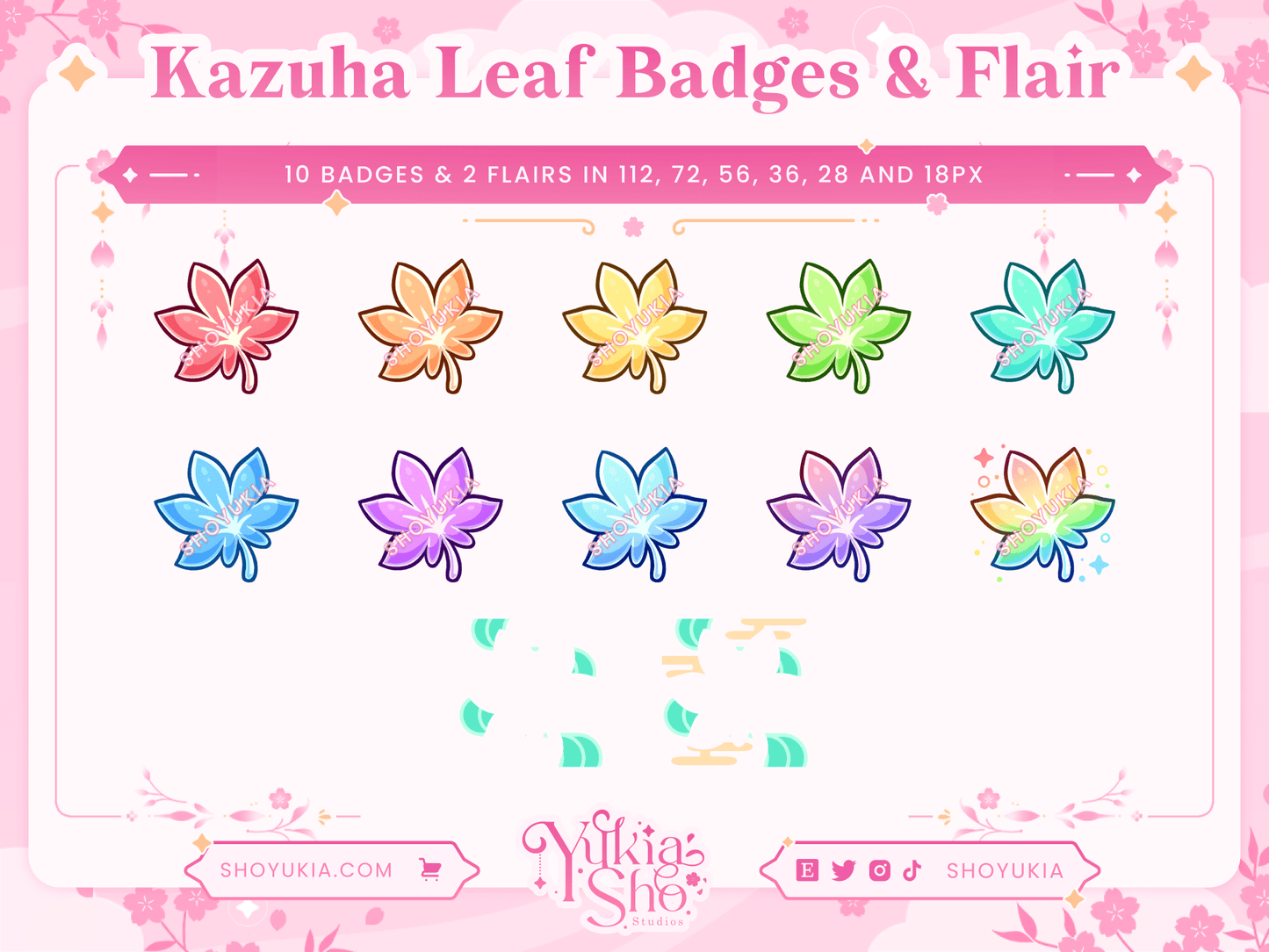 Genshin Impact Kazuha Leaf Sub Badges & Flair