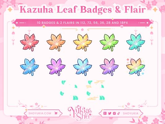 Genshin Impact Kazuha Leaf Sub Badges & Flair pour Twitch/YouTube