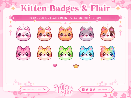 Gatitos Sub Badges y Badge Flair para Twitch/YouTube