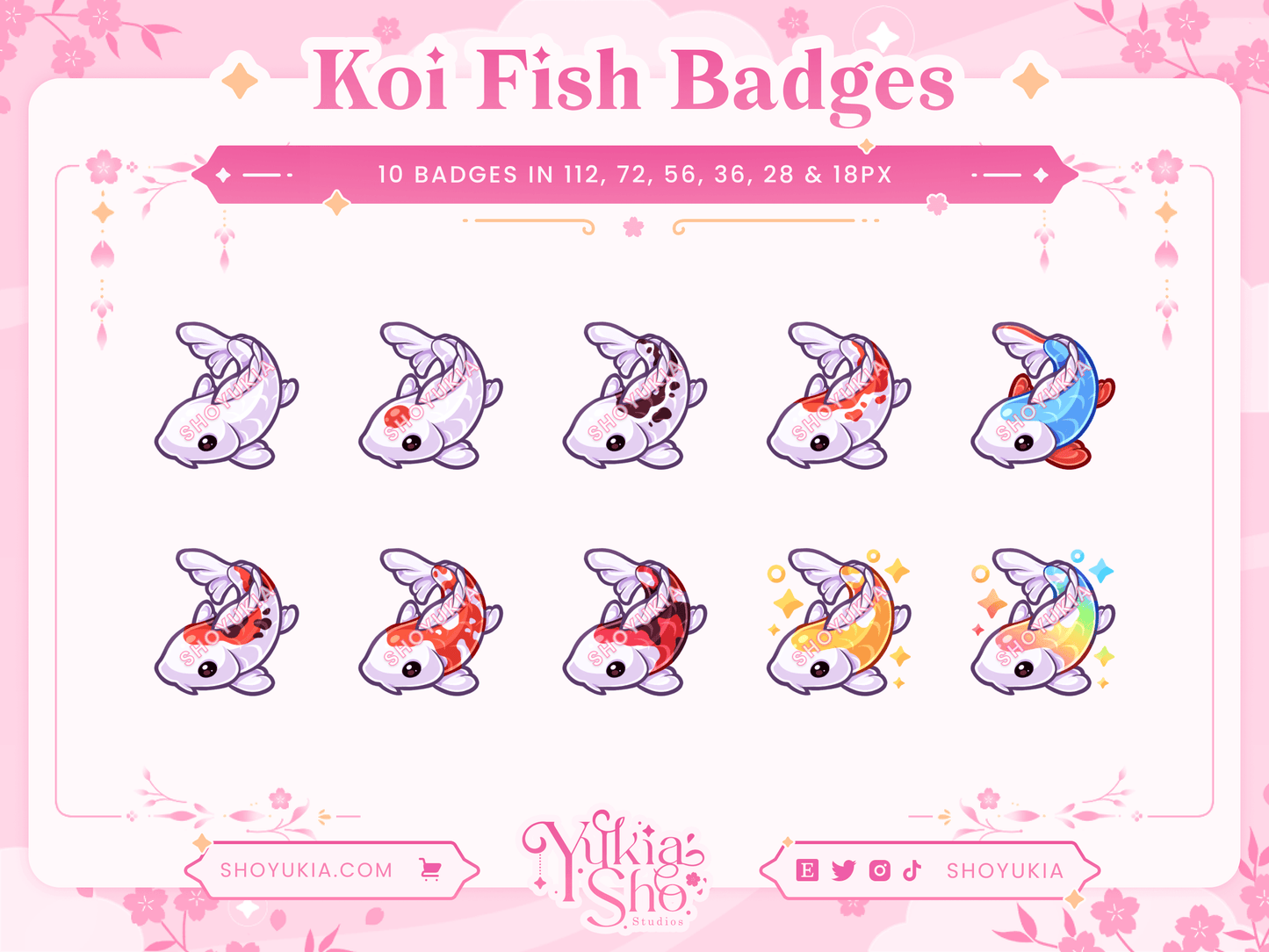 Insignias de Koi Fish Sub para Twitch/YouTube/Discord