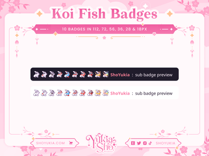 Insignias de Koi Fish Sub para Twitch/YouTube/Discord