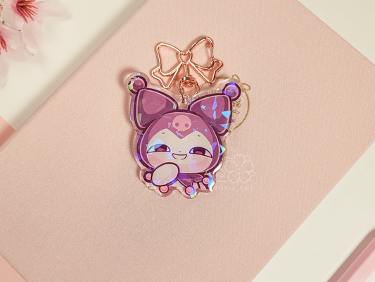 Kawaii Kuro Smug 2.5" Acrylic Keychain Charm