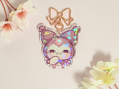 Kawaii Kuro Smug 2.5" Acrylic Keychain Charm