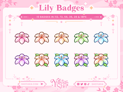 Insignias de Lily Sub para Twitch/YouTube/Discord