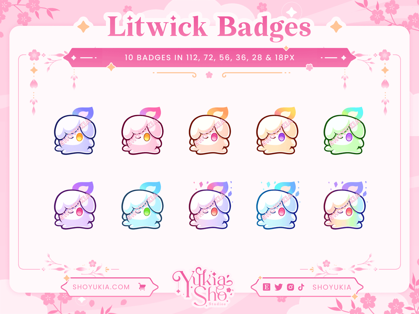 Insignias de Pokemon Litwick Sub para Twitch/YouTube/Discord