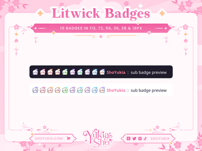 Insignias de Pokemon Litwick Sub para Twitch/YouTube/Discord