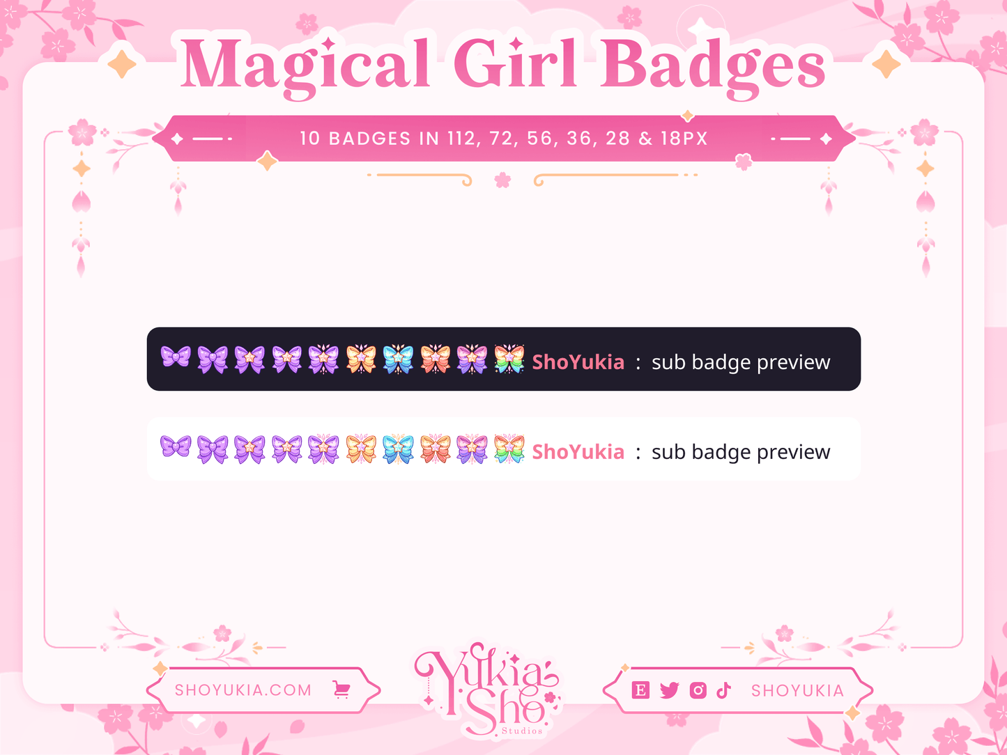 Magical Girl Bow Sub Badges