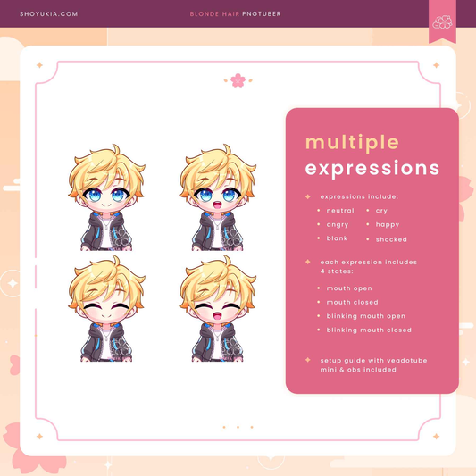 Blonde Hair Male Chibi PNGTuber