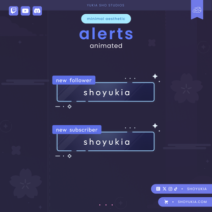 Minimal Aesthetic Stream Alerts (Blue)