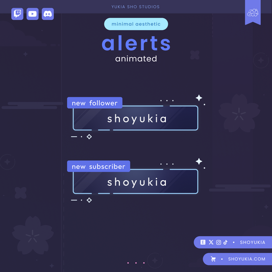 Minimal Aesthetic Stream Alerts (Blue)