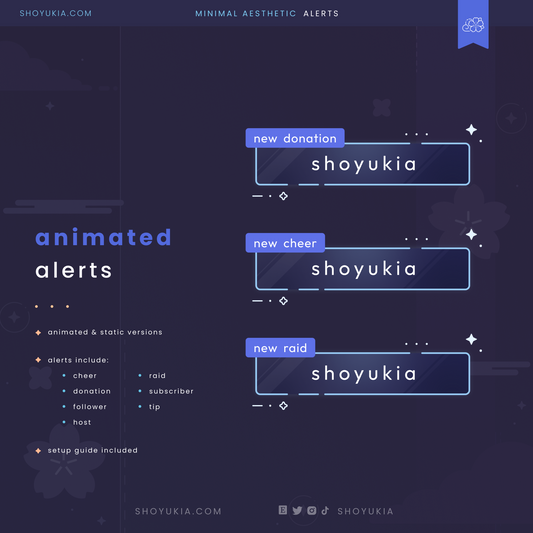 Minimal Aesthetic Stream Alerts (Blue)