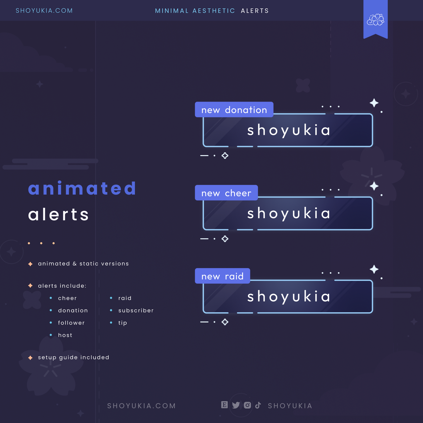 Minimal Aesthetic Stream Alerts (Blue)