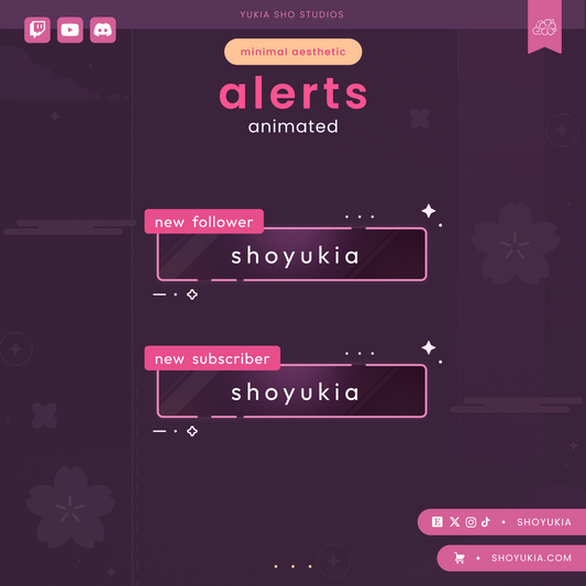 Minimal Aesthetic Stream Alerts (Pink)