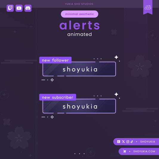 Minimal Aesthetic Stream Alerts (Purple)