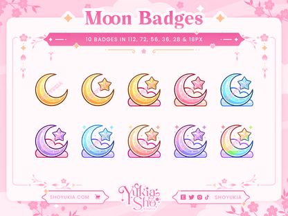 Insignes d'abonnement Sailor Moon pour Twitch/YouTube/Discord