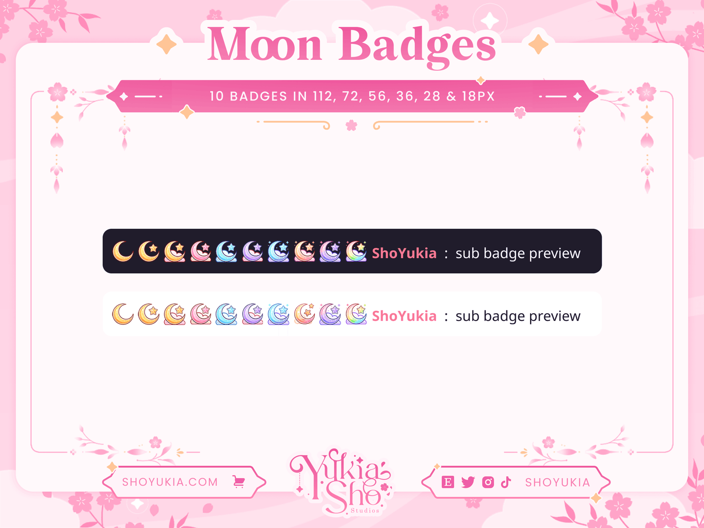 Insignes d'abonnement Sailor Moon pour Twitch/YouTube/Discord