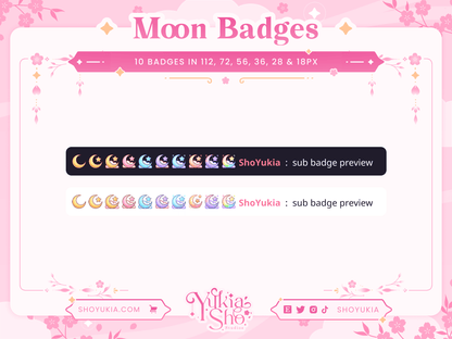 Insignes d'abonnement Sailor Moon pour Twitch/YouTube/Discord