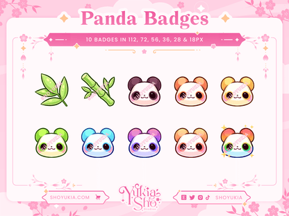 Kawaii Panda Sub Badges