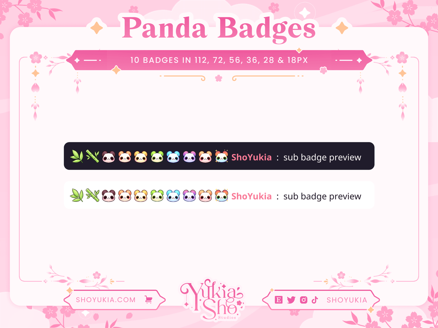 Kawaii Panda Sub Badges