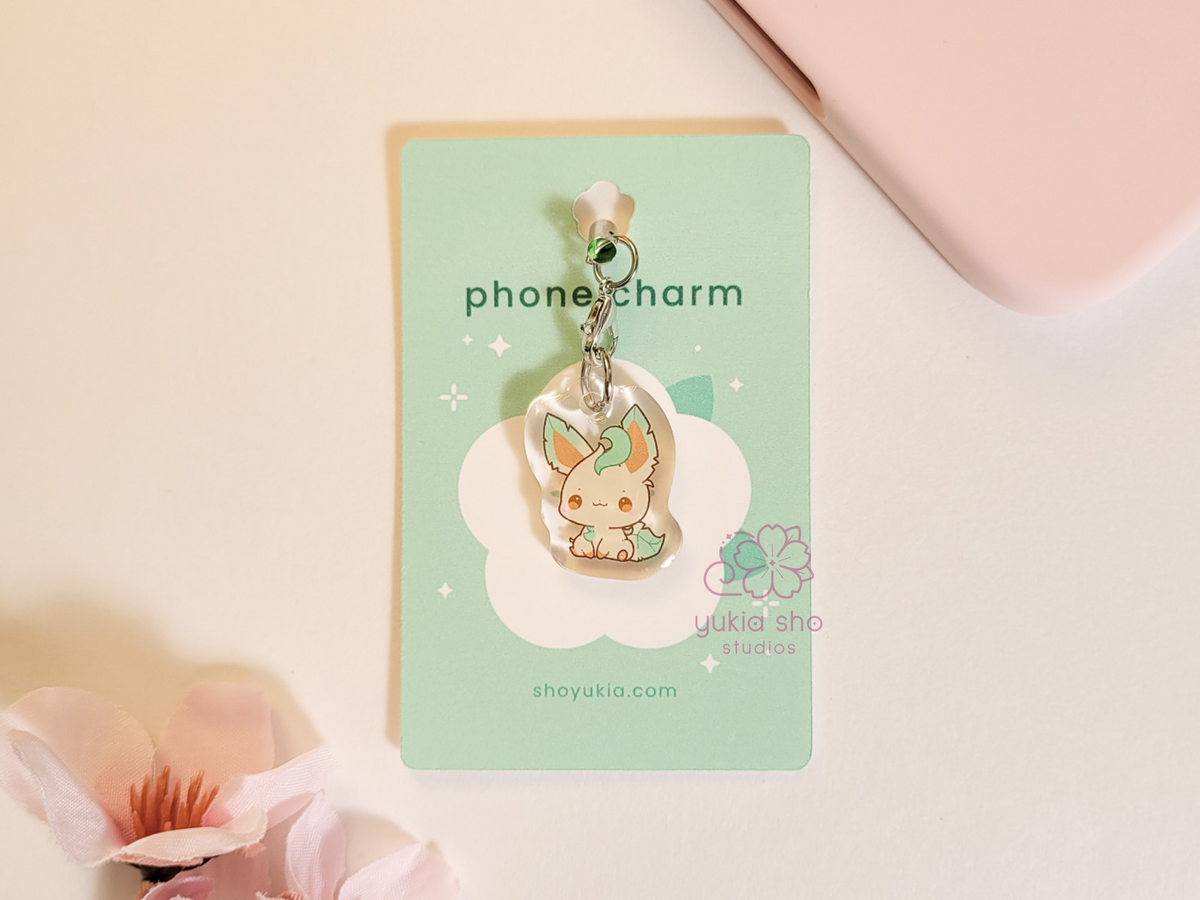 pkmn leafie phone charm