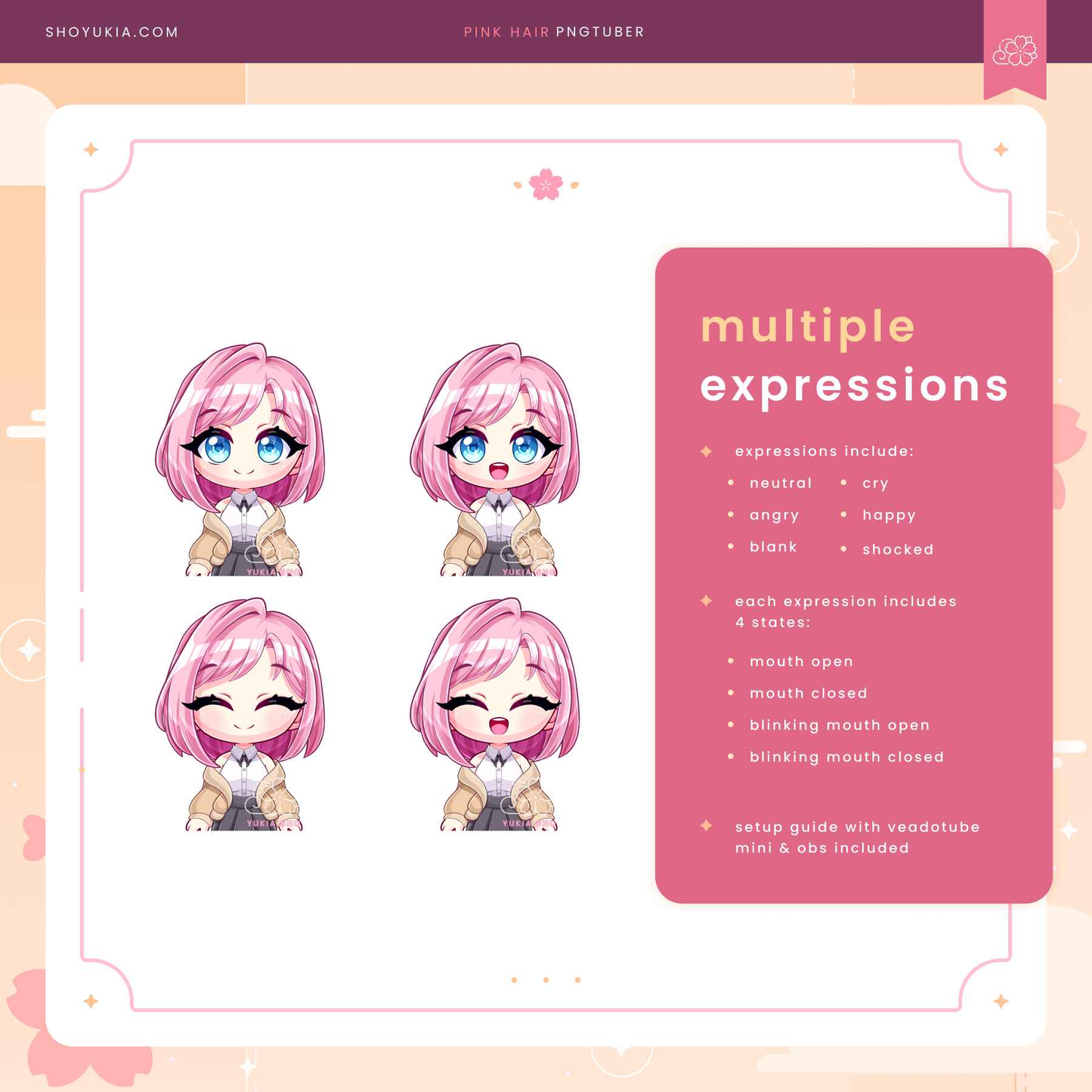 Short Pink Hair Chibi PNGTuber