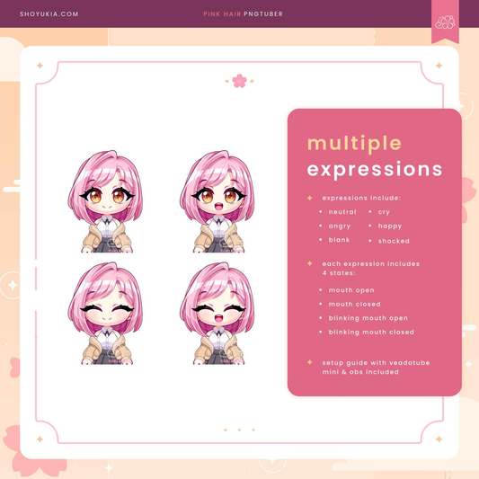 Short Pink Hair Chibi PNGTuber