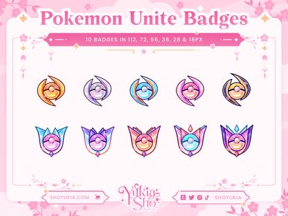 Badges Pokemon Unite pour Twitch/YouTube/Discord