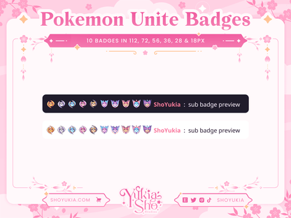 Badges Pokemon Unite pour Twitch/YouTube/Discord