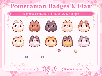 Kawaii Pomeranian Sub Badges