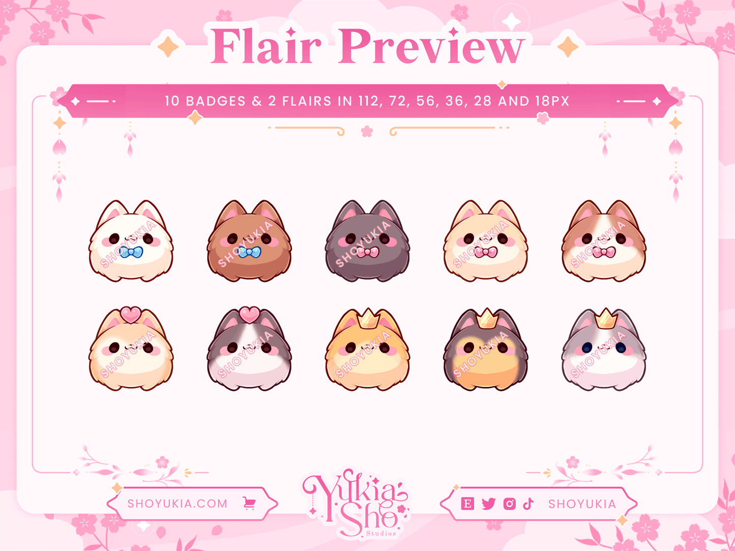 Kawaii Pomeranian Sub Badges